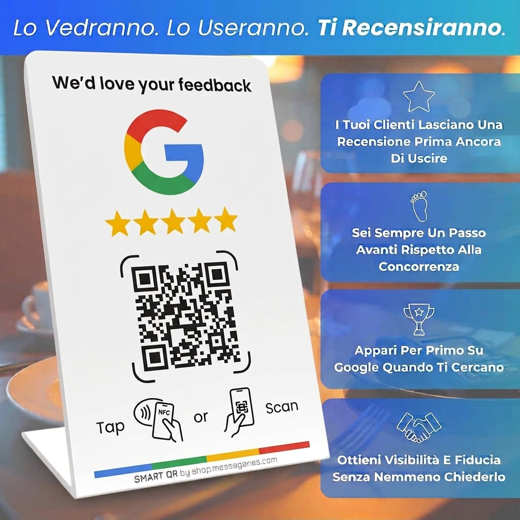 Stand da Banco per Recensioni Google