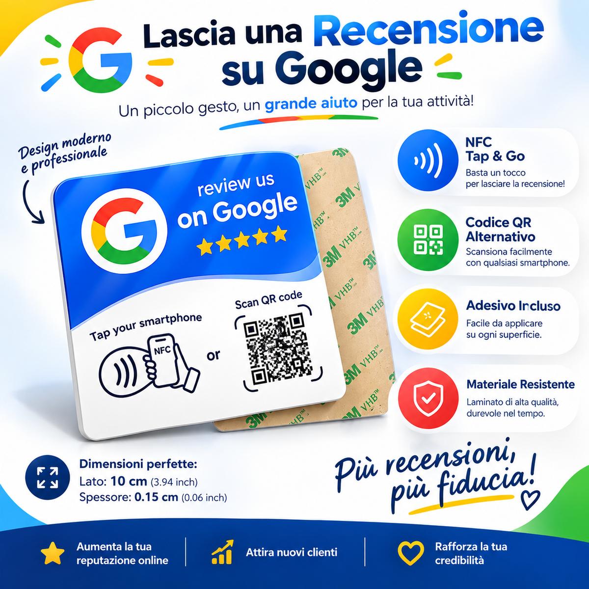 Adesivo NFC Google Quadratino Smart